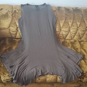 Olive Green Asymmetrical Tank Dress Plus Size